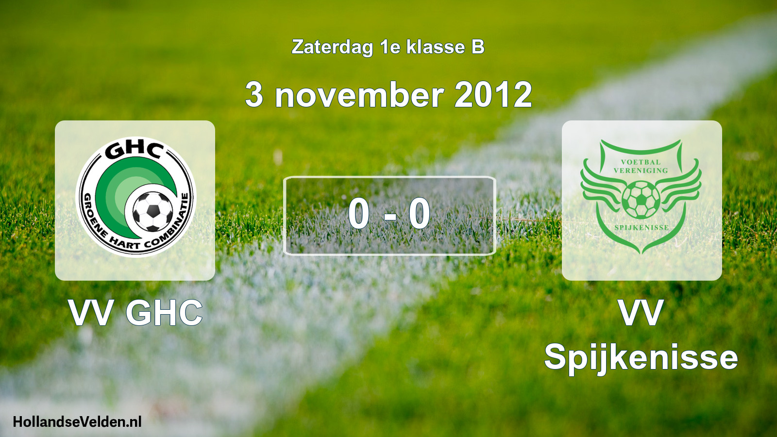 Total number of matches played: VV GHC - VV Spijkenisse 0 - 0 (3 November 2012)