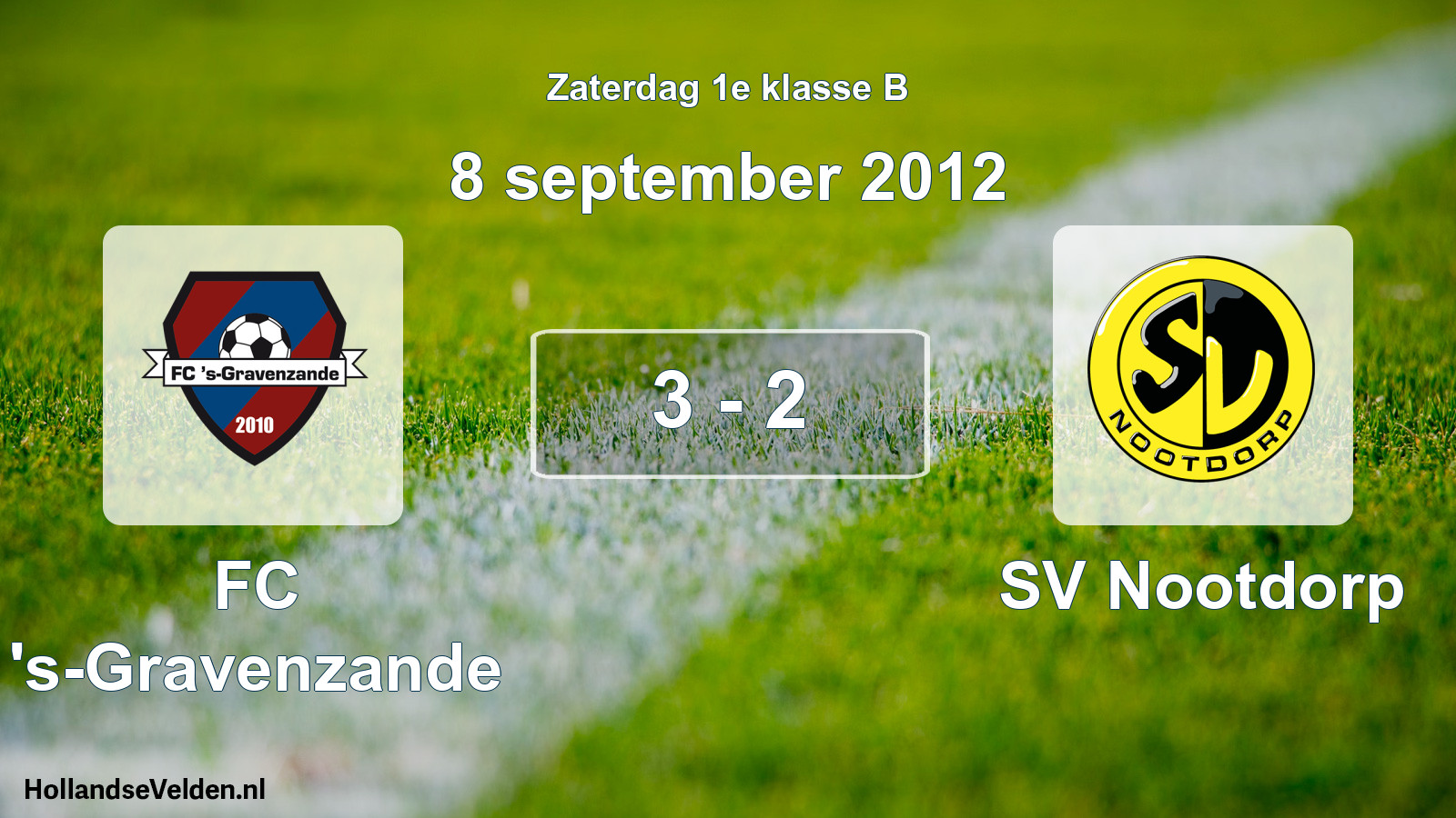 Total number of matches played: FC 's-Gravenzande - SV Nootdorp 3 - 2 (8 September 2012)