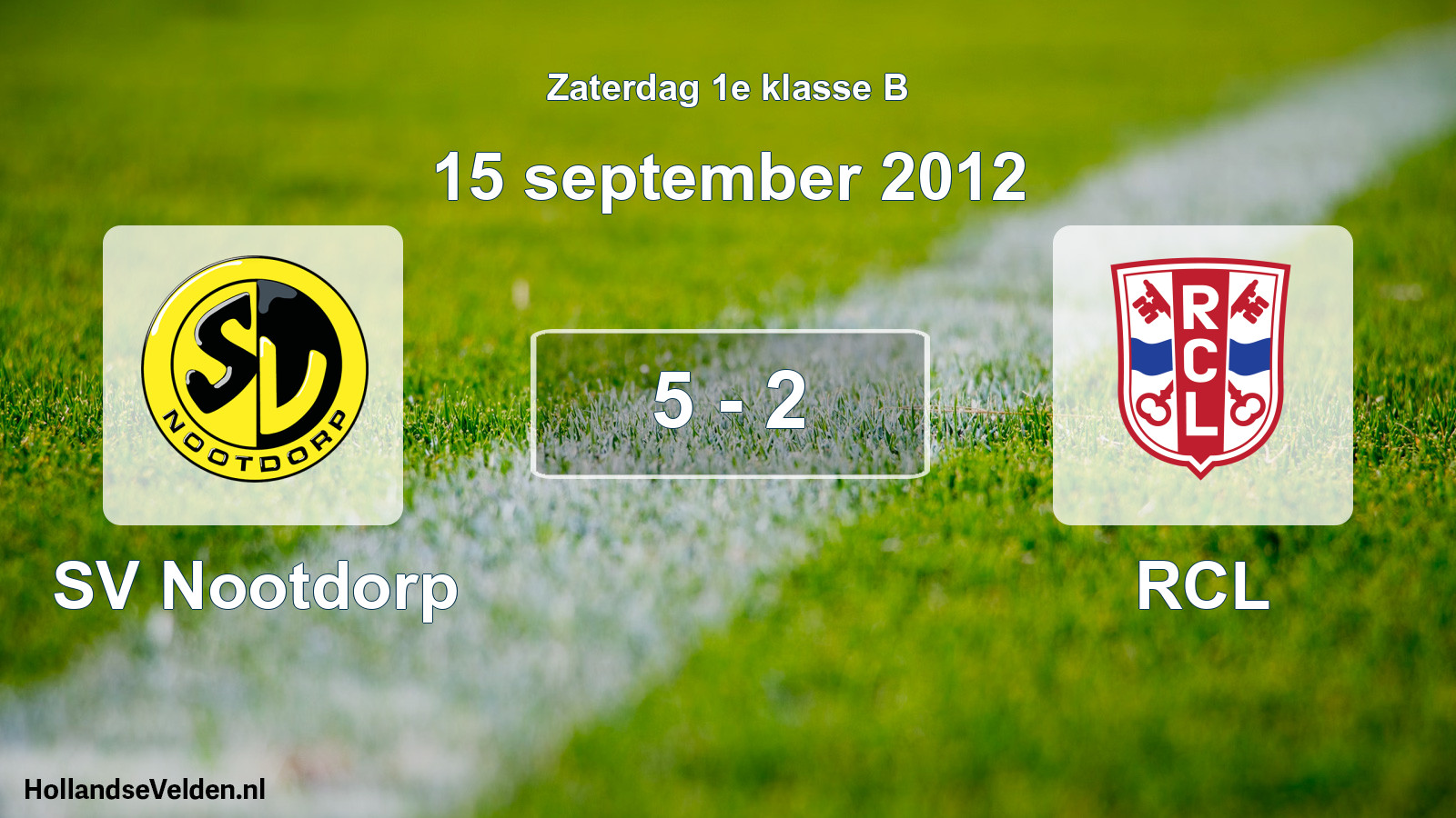 Total number of matches played: SV Nootdorp - RCL 5 - 2 (15 September 2012)