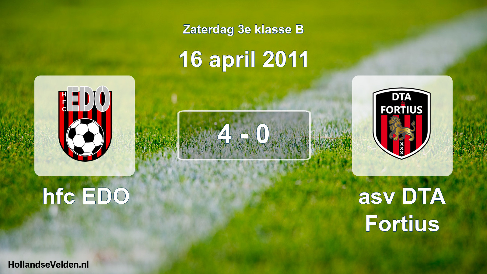 Total number of matches played: hfc EDO - asv DTA Fortius 4 - 0 (16 April 2011)