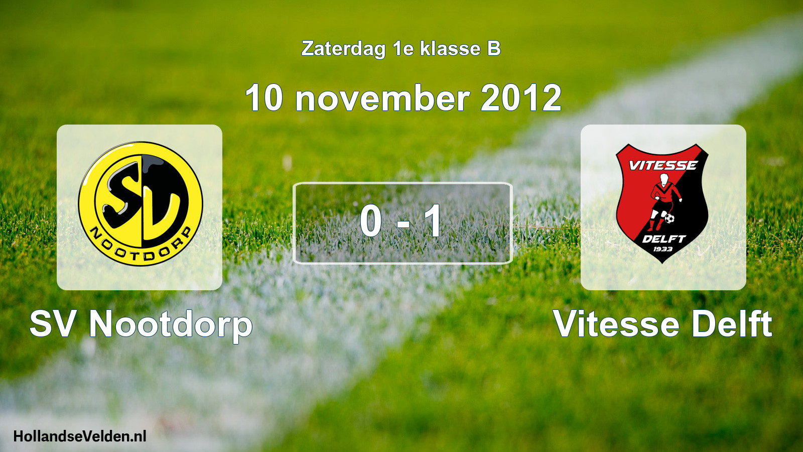 Total number of matches played: SV Nootdorp - Vitesse Delft 0 - 1 (10 November 2012)