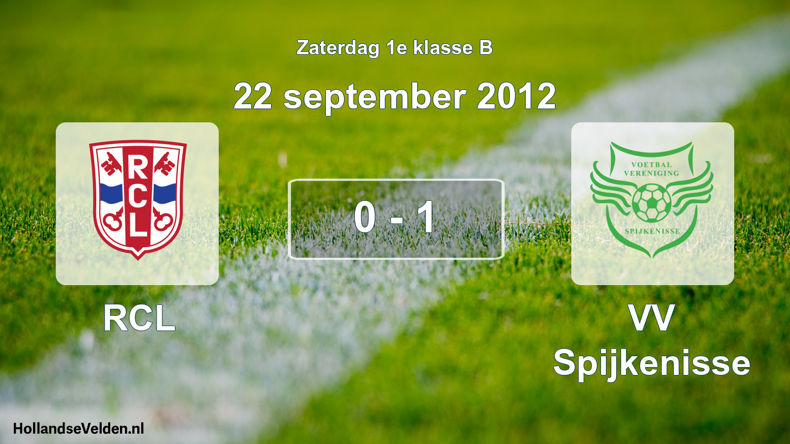 Total number of matches played: RCL - VV Spijkenisse 0 - 1 (22 September 2012)