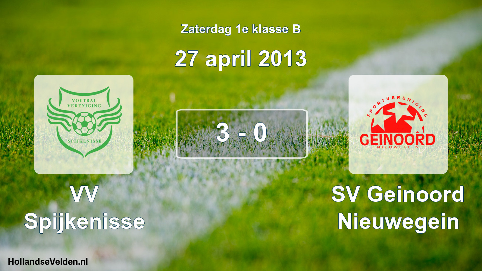 Total number of matches played: VV Spijkenisse - SV Geinoord Nieuwegein 3 - 0 (27 April 2013)