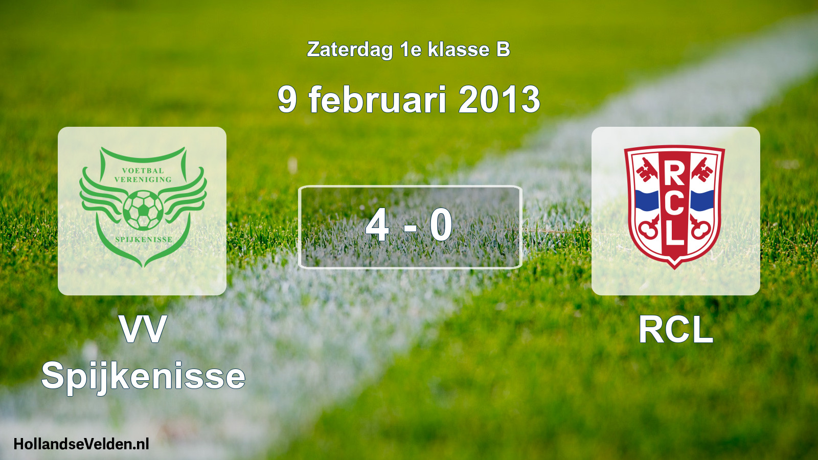 Total number of matches played: VV Spijkenisse - RCL 4 - 0 (9 February 2013)
