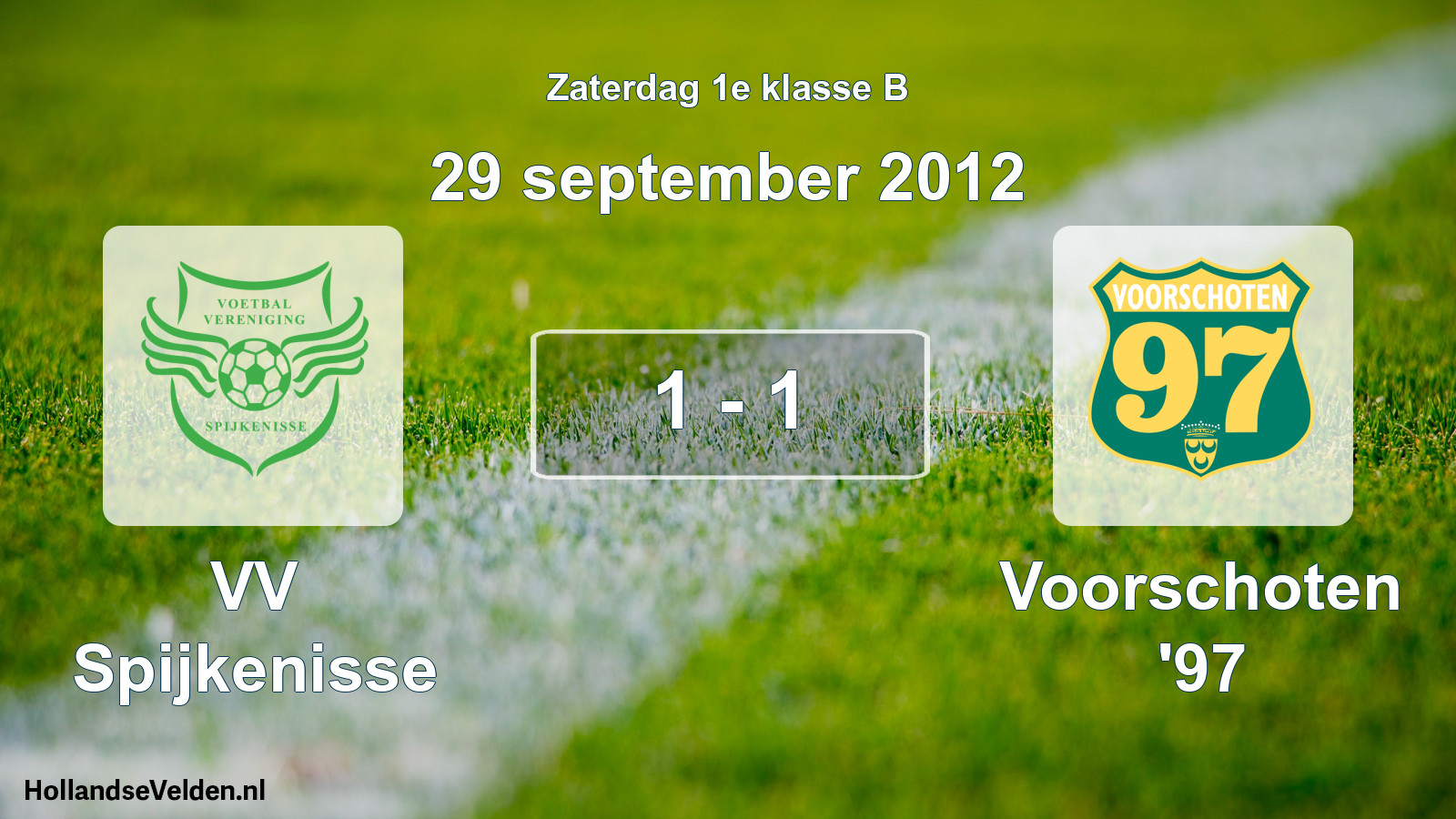Total number of matches played: VV Spijkenisse - Voorschoten '97 1 - 1 (29 September 2012)