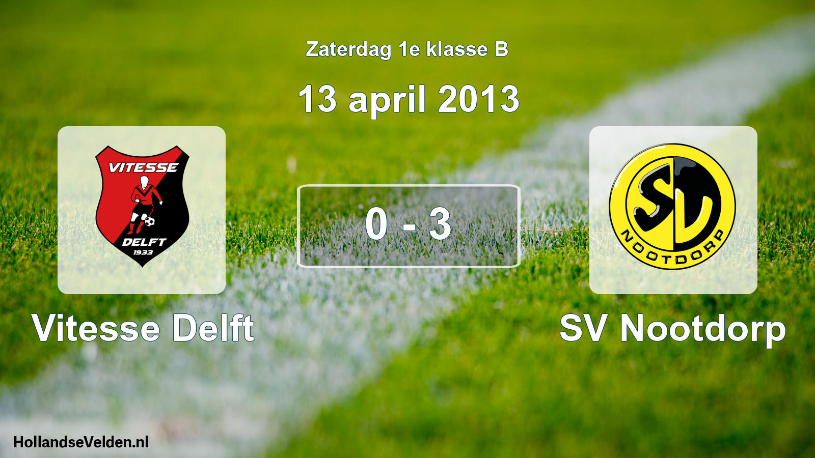 Total number of matches played: Vitesse Delft - SV Nootdorp 0 - 3 (13 April 2013)