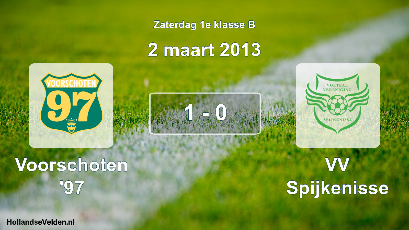 Total number of matches played: Voorschoten '97 - VV Spijkenisse 1 - 0 (2 March 2013)