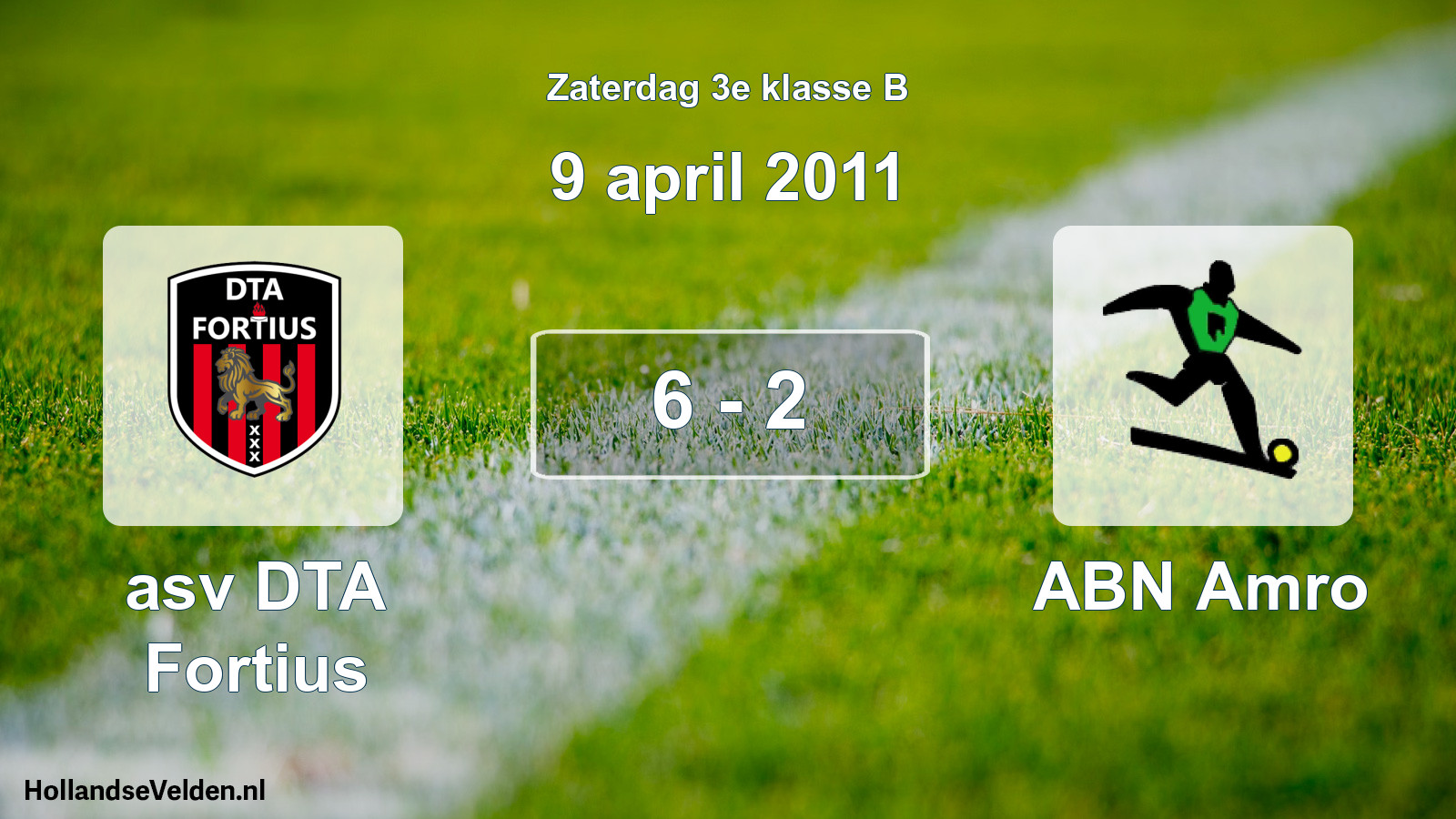 Total number of matches played: asv DTA Fortius - ABN Amro 6 - 2 (9 April 2011)