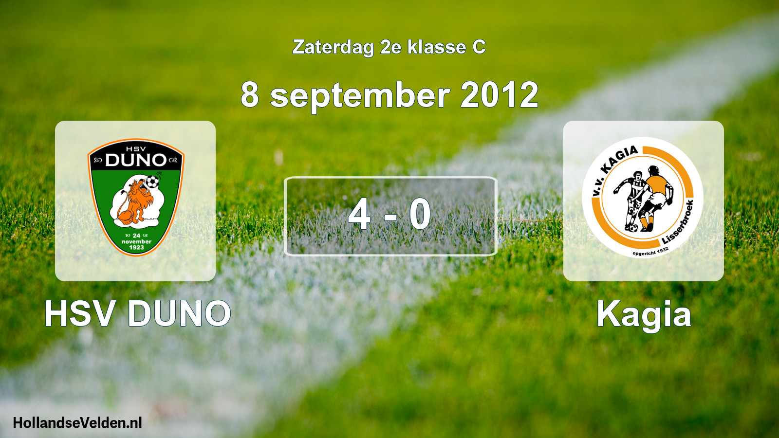 Total number of matches played: HSV DUNO - Kagia 4 - 0 (8 September 2012)
