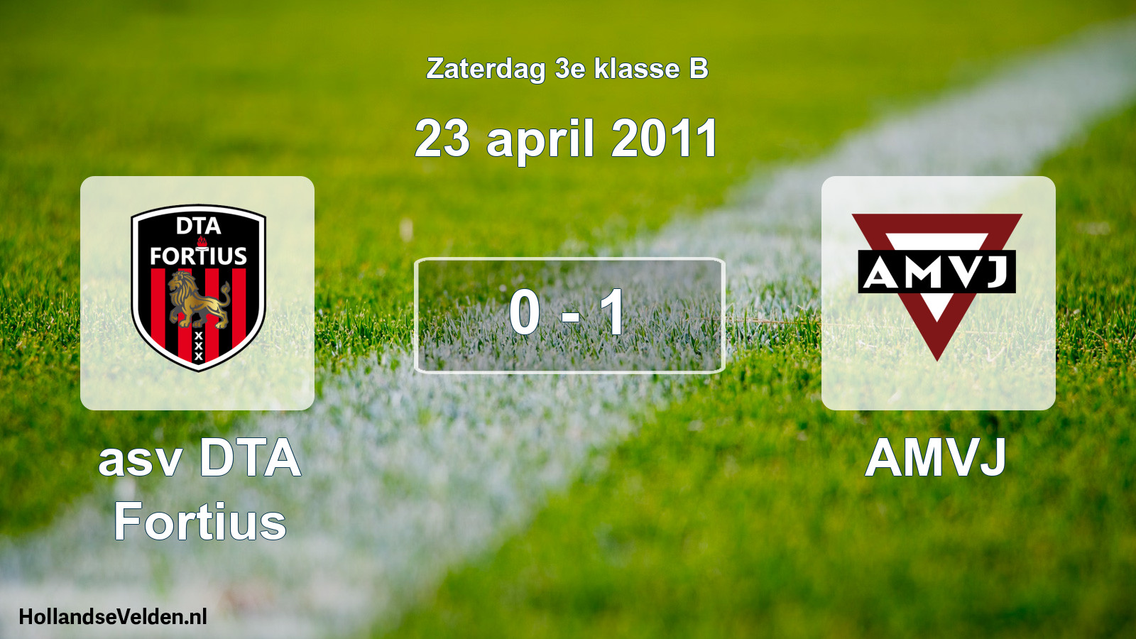 Total number of matches played: asv DTA Fortius - AMVJ 0 - 1 (23 April 2011)