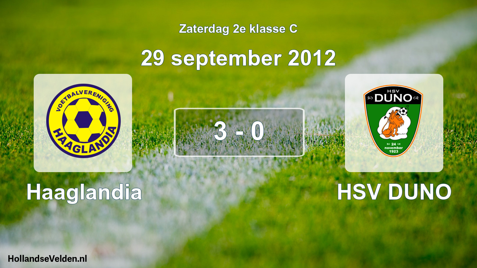 Total number of matches played: Haaglandia - HSV DUNO 3 - 0 (29 September 2012)