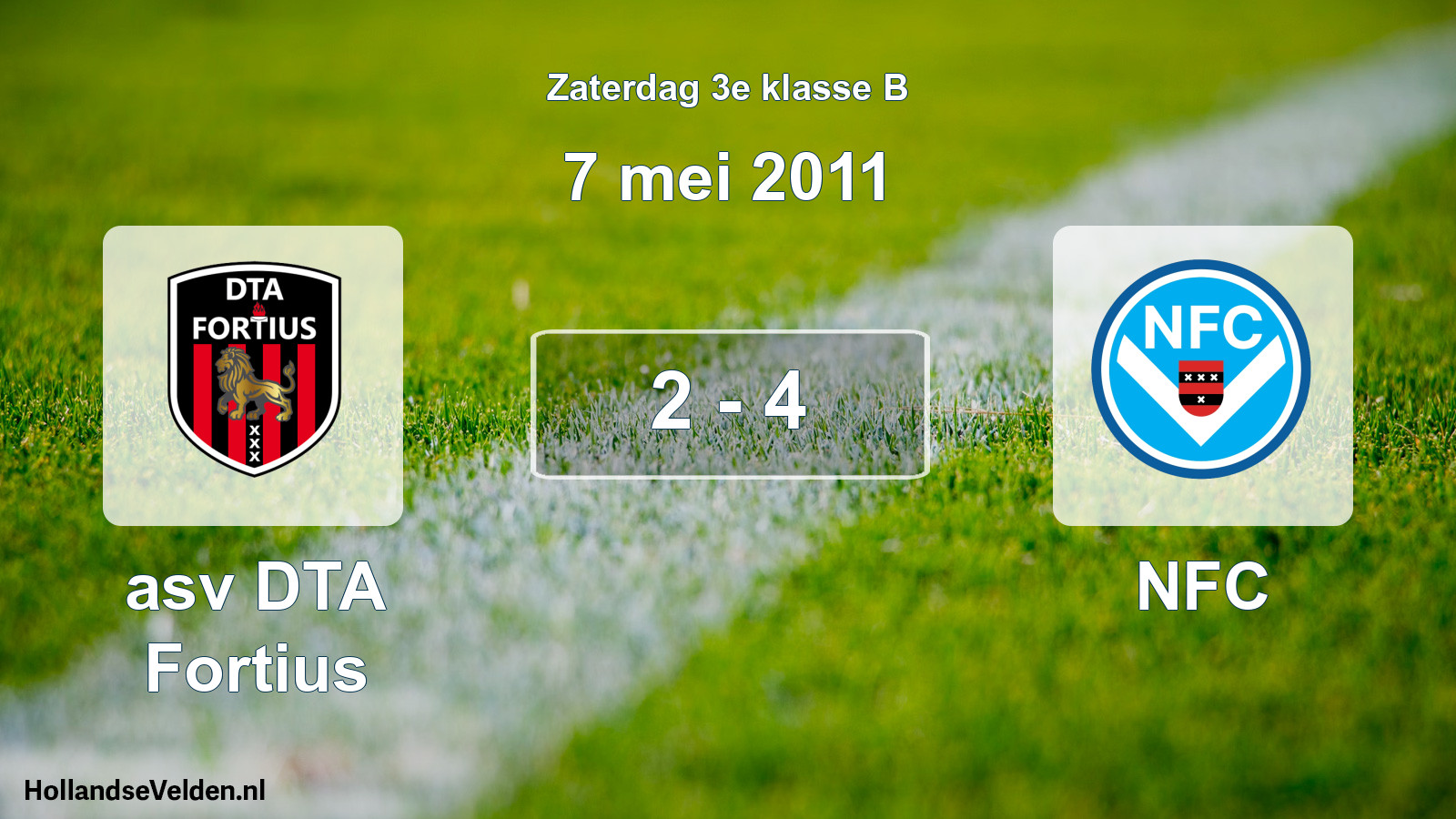 Total number of matches played: asv DTA Fortius - NFC 2 - 4 (7 May 2011)