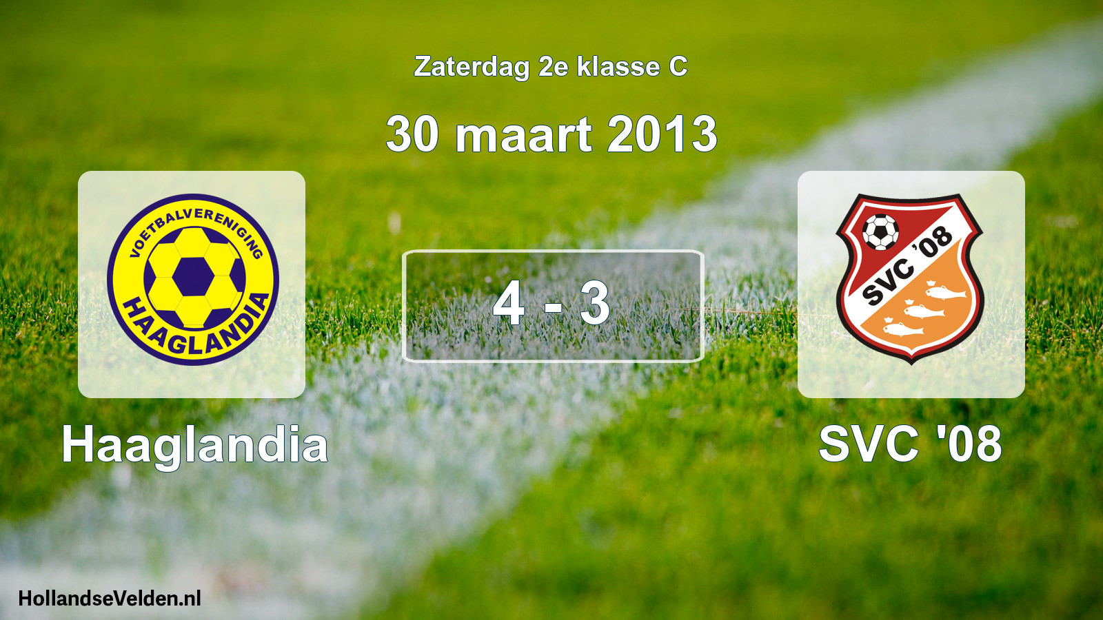 Total number of matches played: Haaglandia - SVC '08 4 - 3 (30 March 2013)