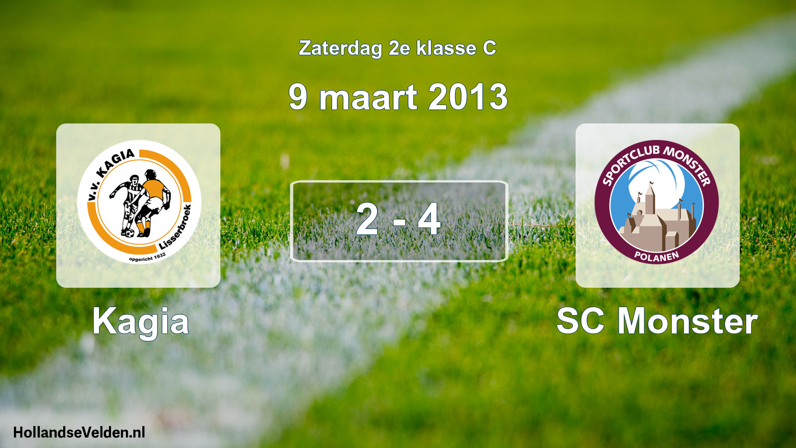 Total number of matches played: Kagia - SC Monster 2 - 4 (9 March 2013)