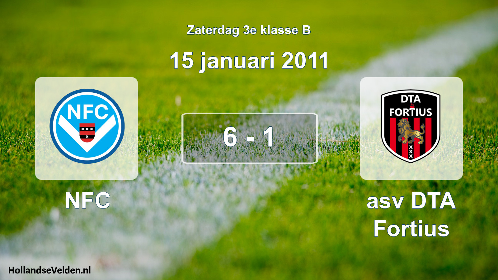 Total number of matches played: NFC - asv DTA Fortius 6 - 1 (15 January 2011)