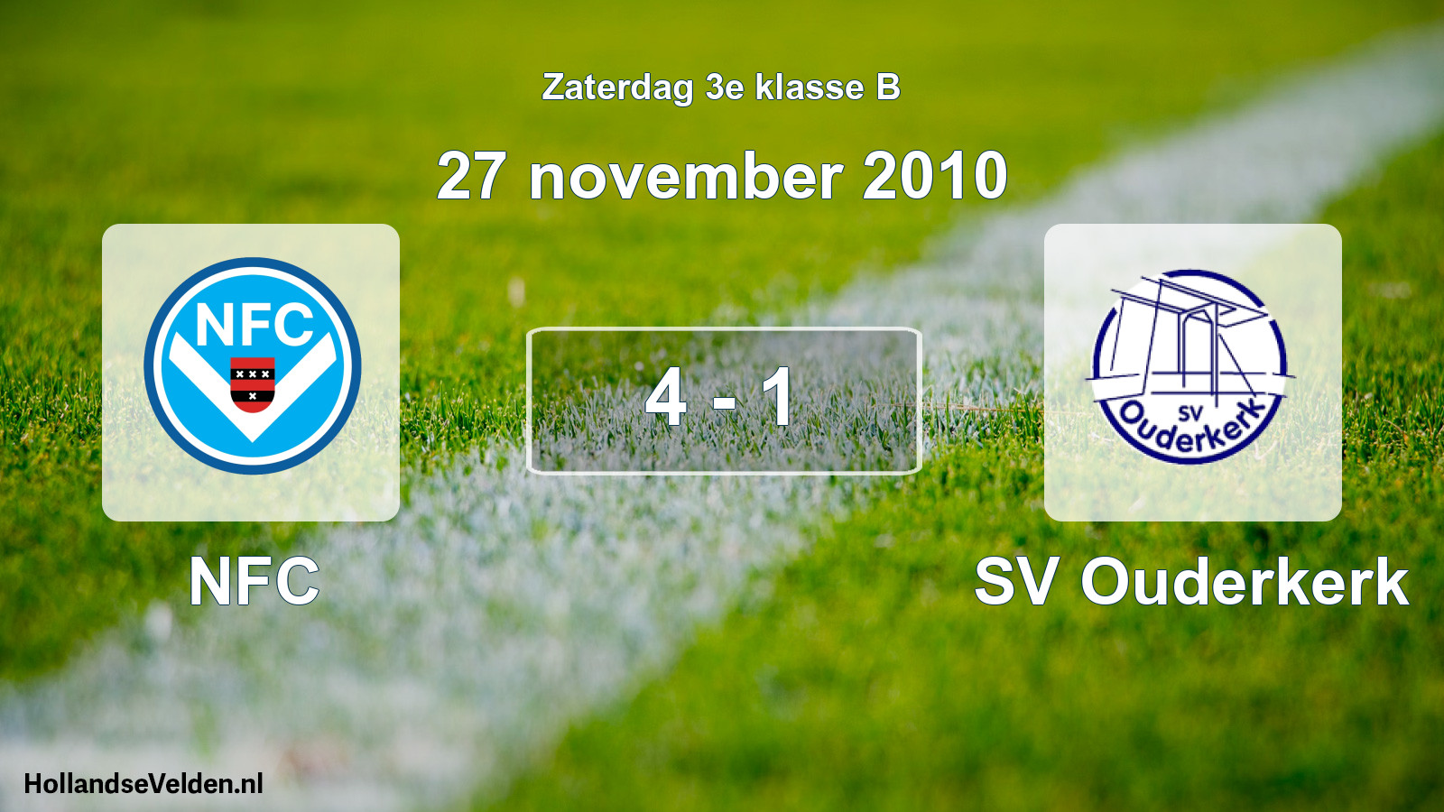 Total number of matches played: NFC - SV Ouderkerk 4 - 1 (27 November 2010)