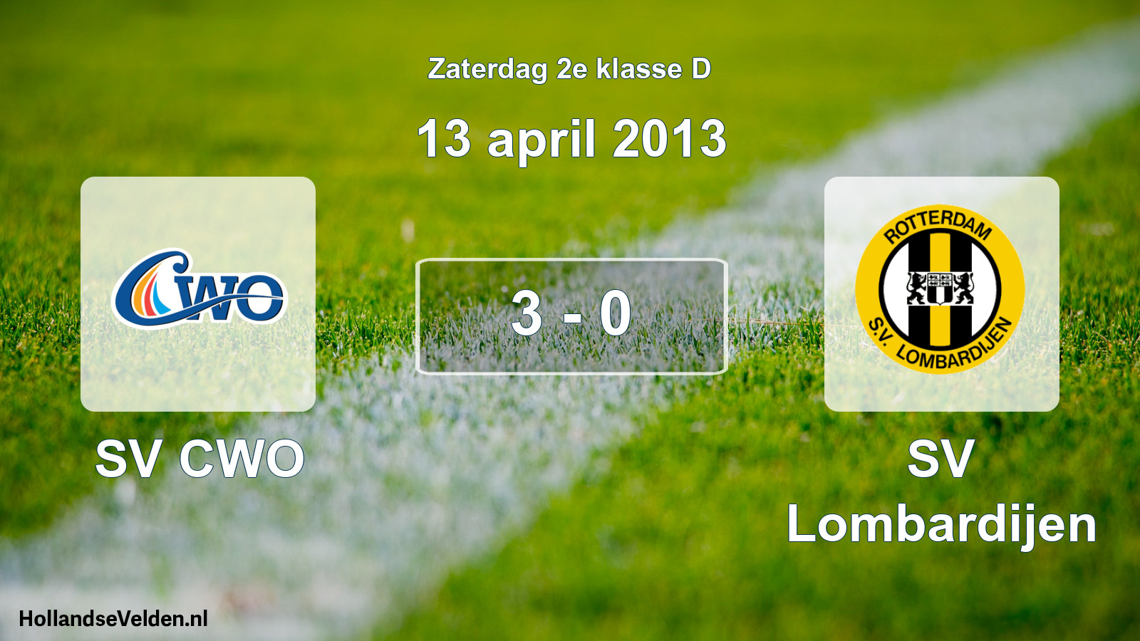 Total number of matches played: SV CWO - SV Lombardijen 3 - 0 (13 April 2013)
