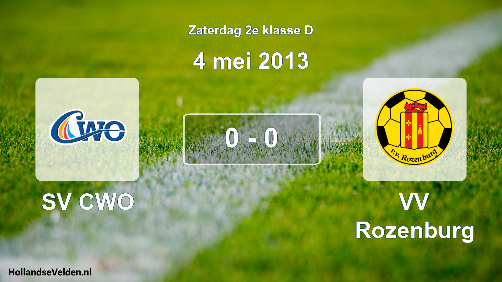 Total number of matches played: SV CWO - VV Rozenburg 0 - 0 (4 May 2013)