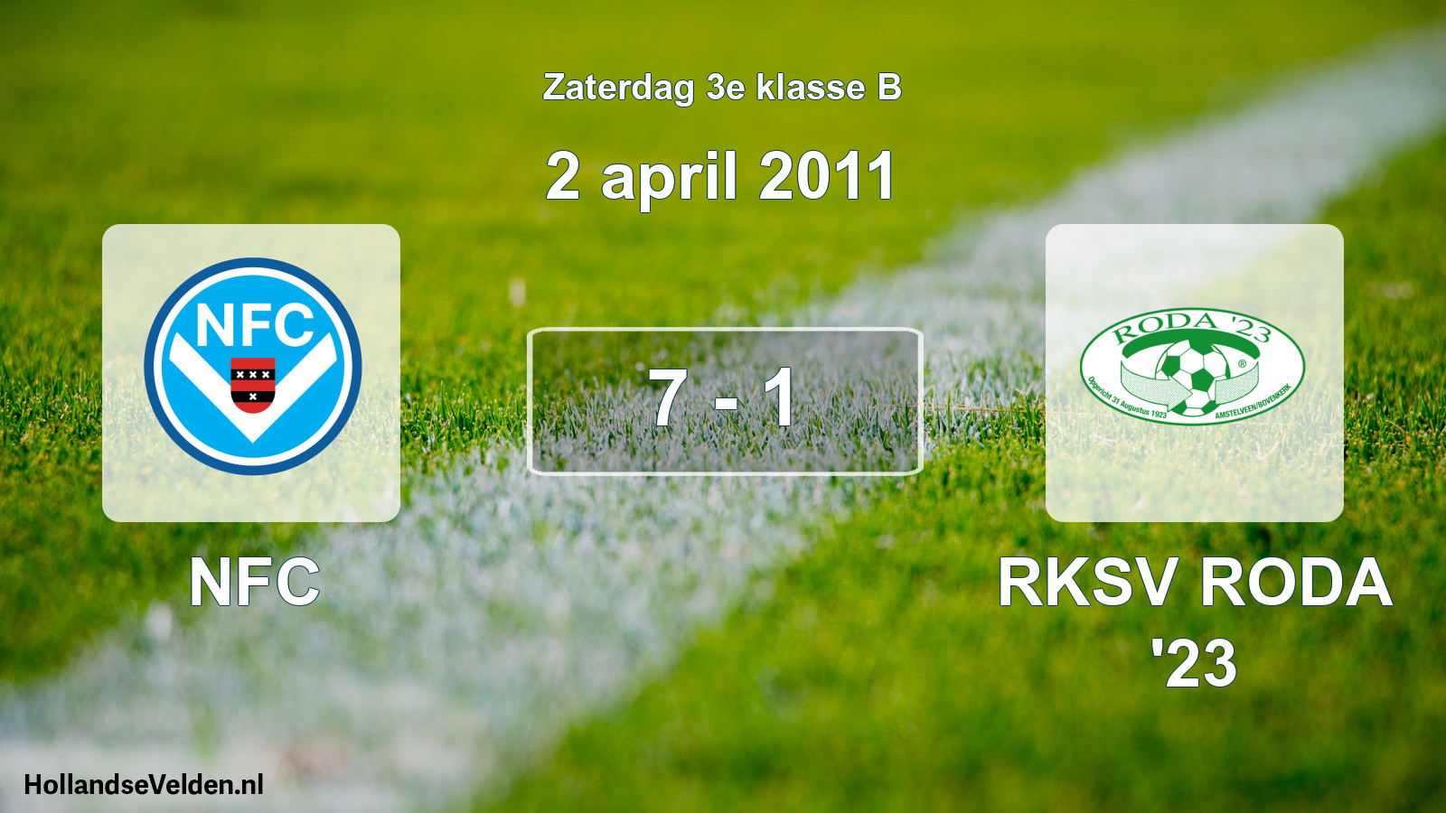 Total number of matches played: NFC - RKSV RODA '23 7 - 1 (2 April 2011)