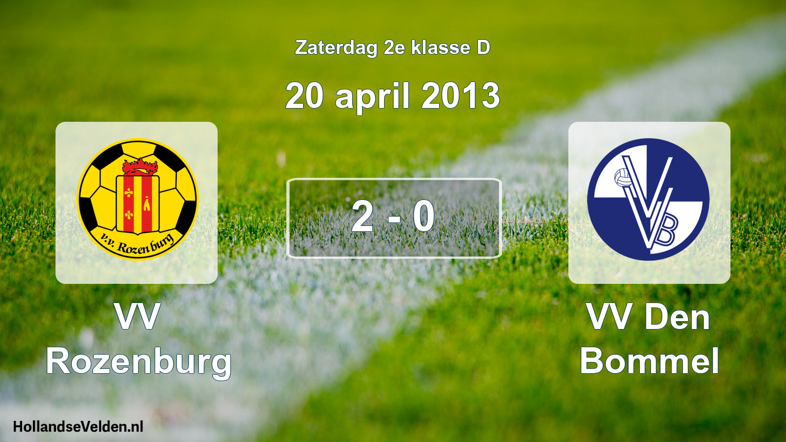 Total number of matches played: VV Rozenburg - VV Den Bommel 2 - 0 (20 April 2013)