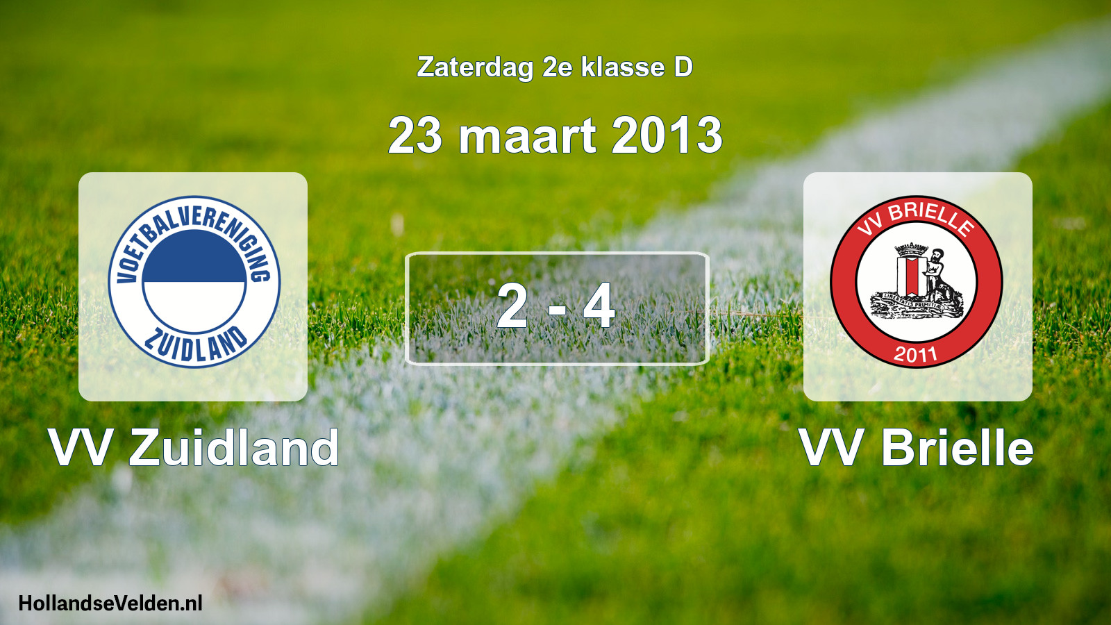 Total number of matches played: VV Zuidland - VV Brielle 2 - 4 (23 March 2013)