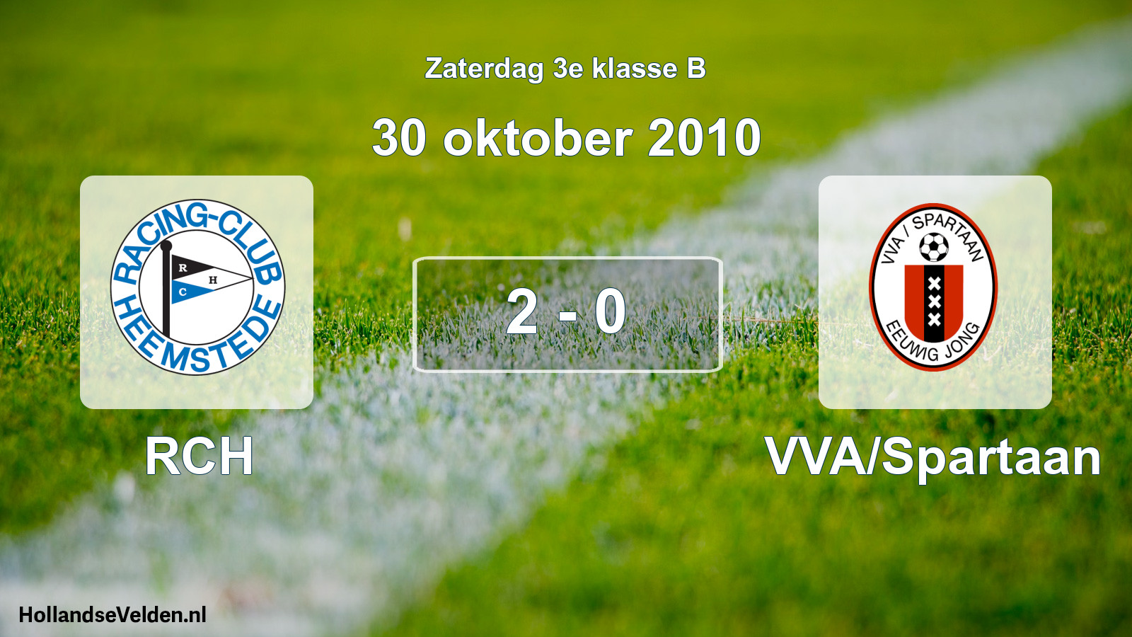 Total number of matches played: RCH - VVA/Spartaan 2 - 0 (30 October 2010)