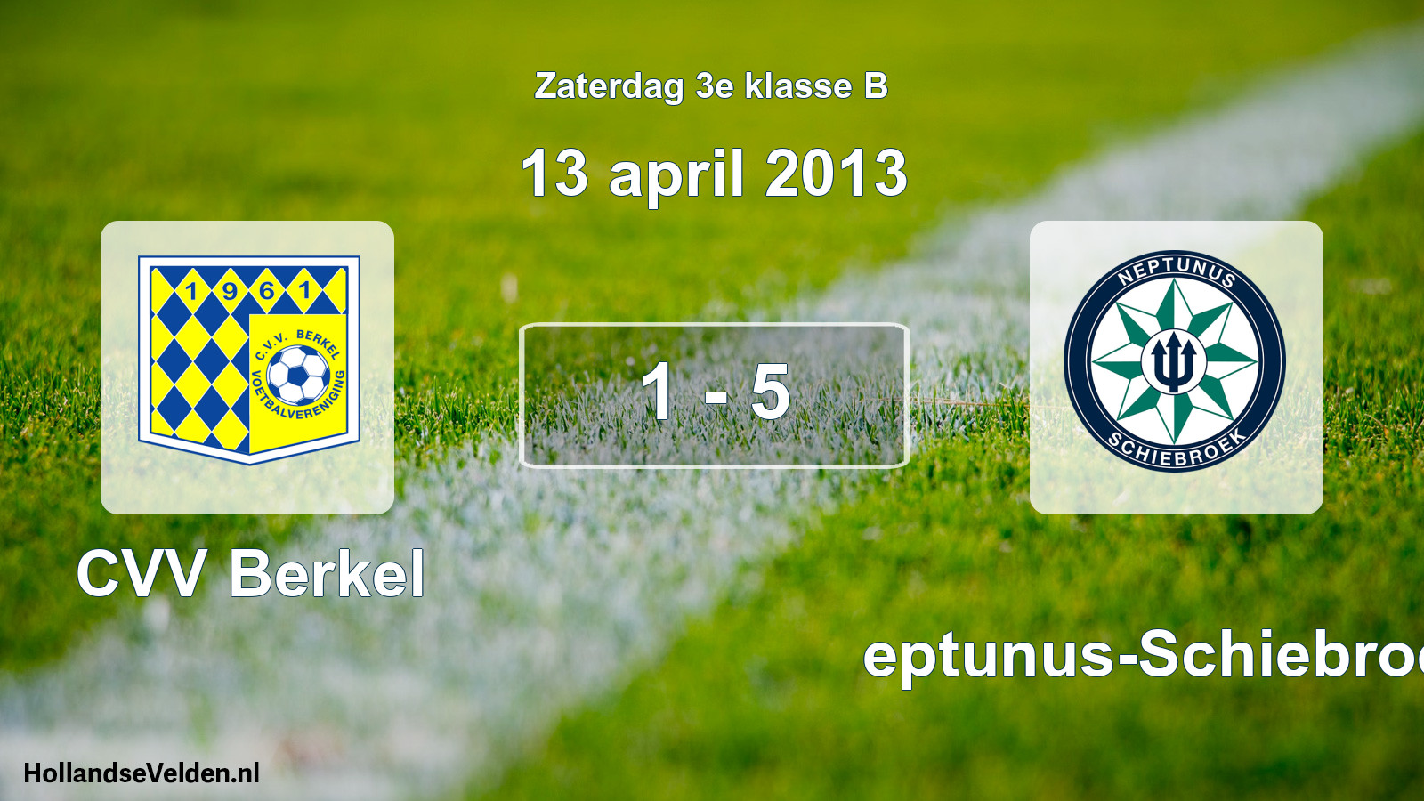 Total number of matches played: CVV Berkel - Neptunus-Schiebroek 1 - 5 (13 April 2013)