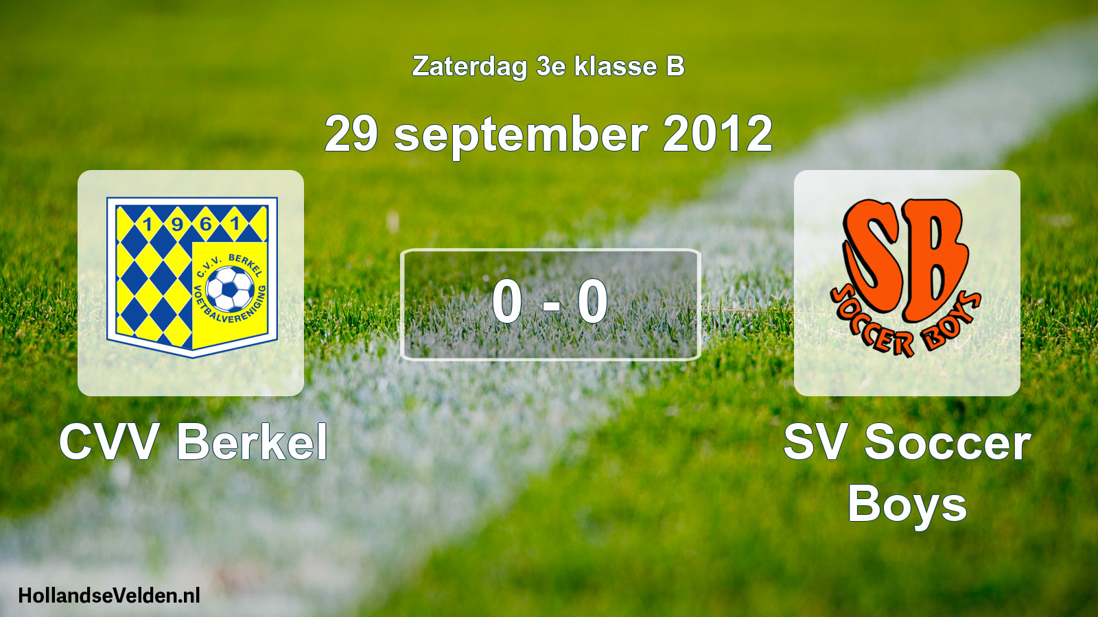 Total number of matches played: CVV Berkel - SV Soccer Boys 0 - 0 (29 September 2012)