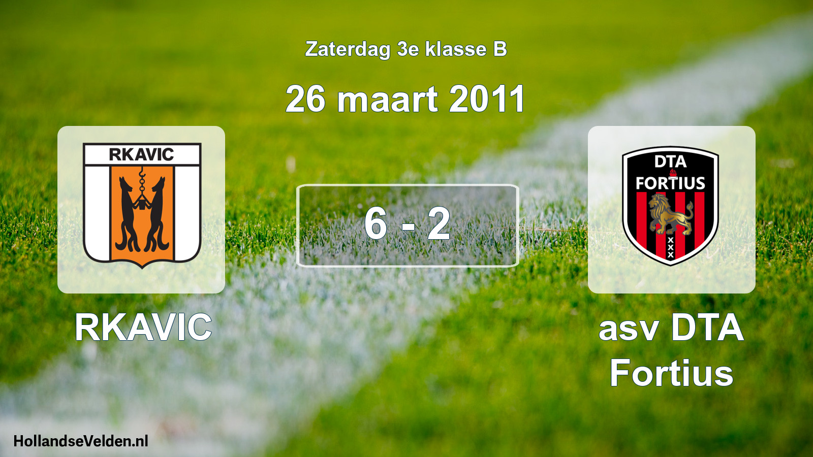 Total number of matches played: RKAVIC - asv DTA Fortius 6 - 2 (26 March 2011)