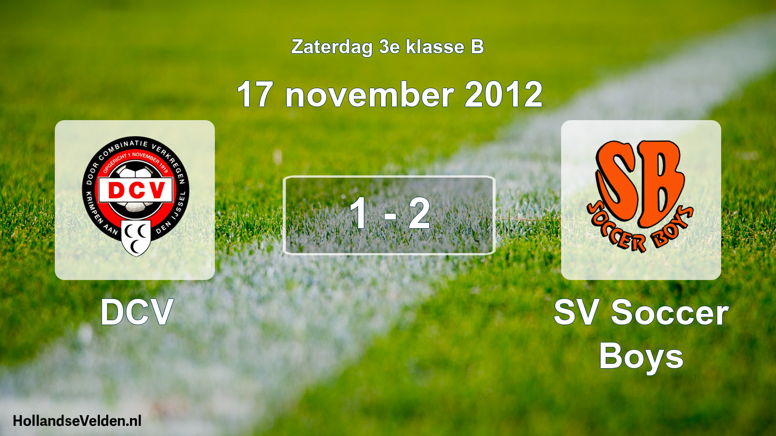 Total number of matches played: DCV - SV Soccer Boys 1 - 2 (17 November 2012)