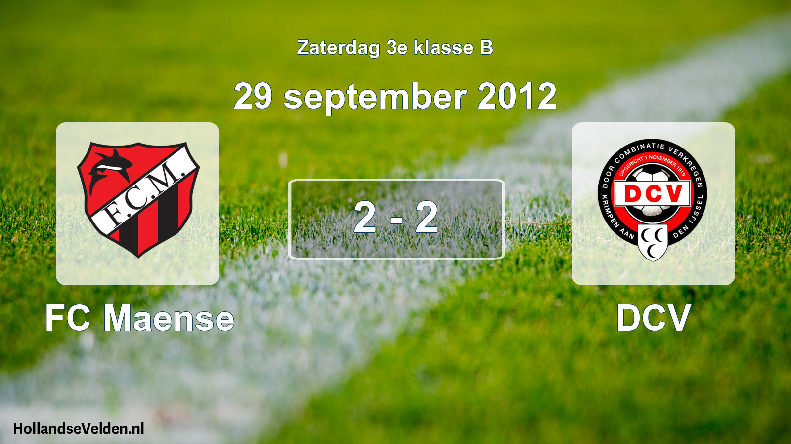 Total number of matches played: FC Maense - DCV 2 - 2 (29 September 2012)
