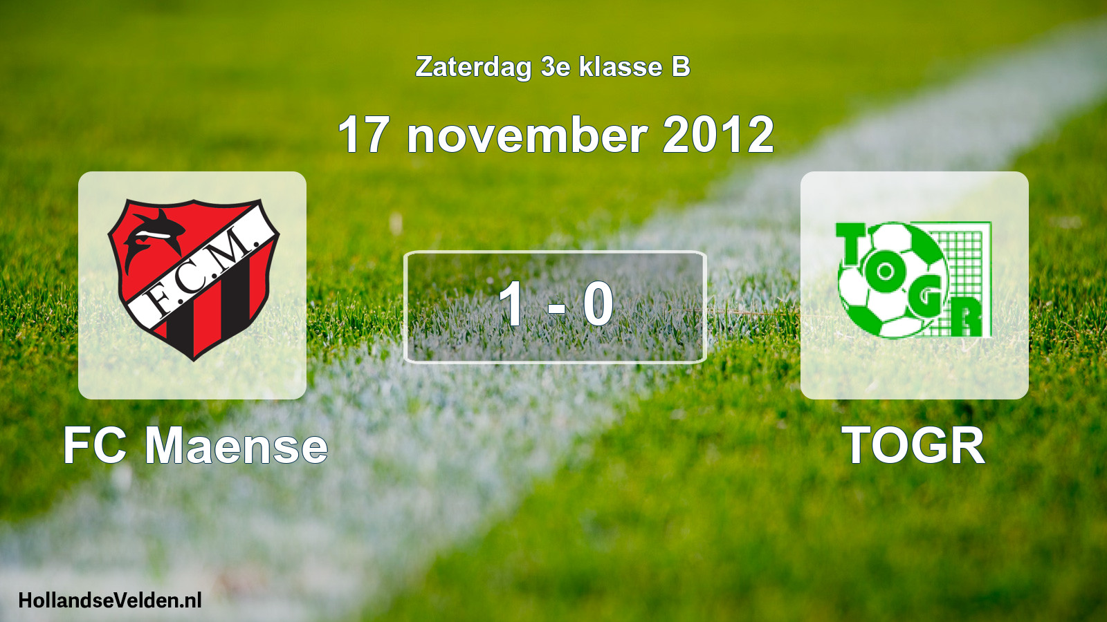 Total number of matches played: FC Maense - TOGR 1 - 0 (17 November 2012)