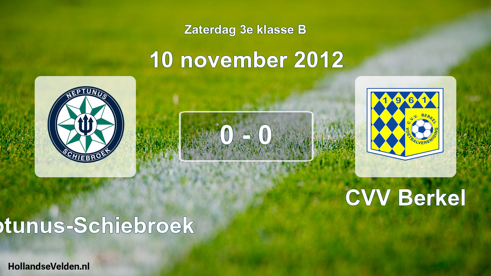 Total number of matches played: Neptunus-Schiebroek - CVV Berkel 0 - 0 (10 November 2012)
