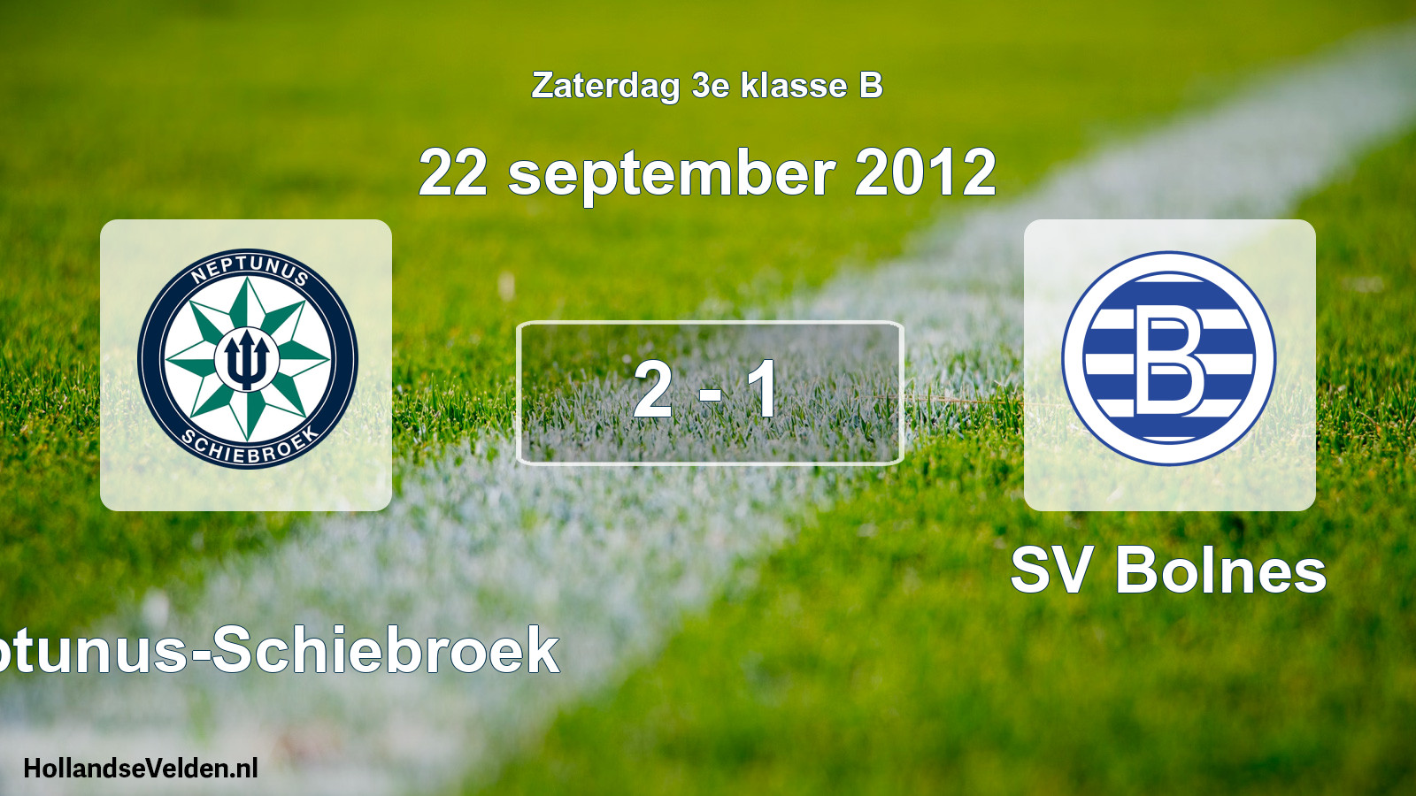 Total number of matches played: Neptunus-Schiebroek - SV Bolnes 2 - 1 (22 September 2012)