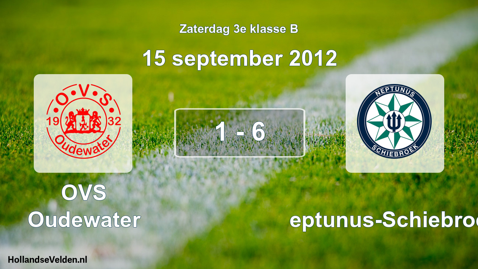 Total number of matches played: OVS Oudewater - Neptunus-Schiebroek 1 - 6 (15 September 2012)