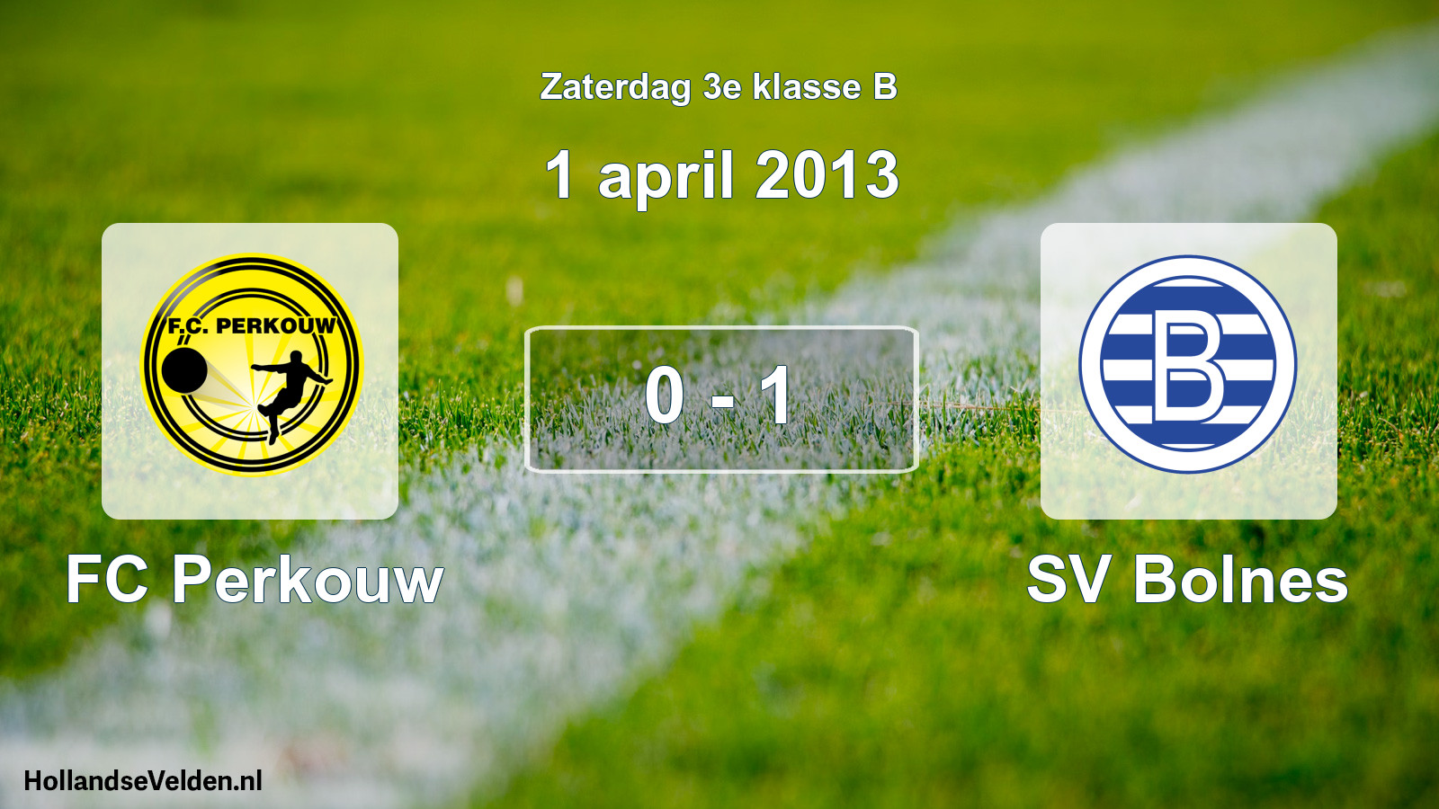 Total number of matches played: FC Perkouw - SV Bolnes 0 - 1 (1 April 2013)