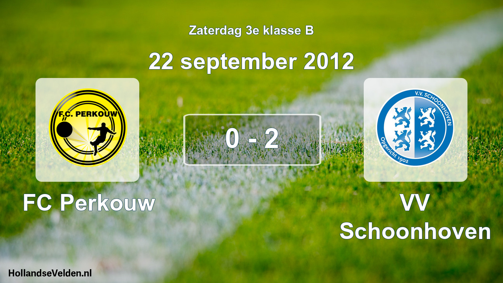 Total number of matches played: FC Perkouw - VV Schoonhoven 0 - 2 (22 September 2012)