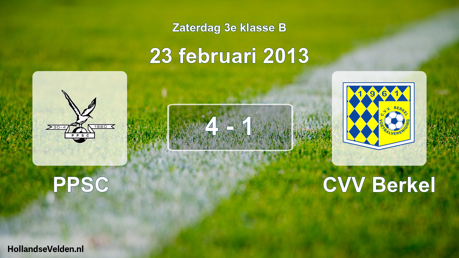 Total number of matches played: PPSC - CVV Berkel 4 - 1 (23 February 2013)