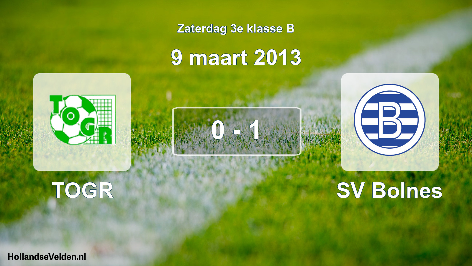 Total number of matches played: TOGR - SV Bolnes 0 - 1 (9 March 2013)