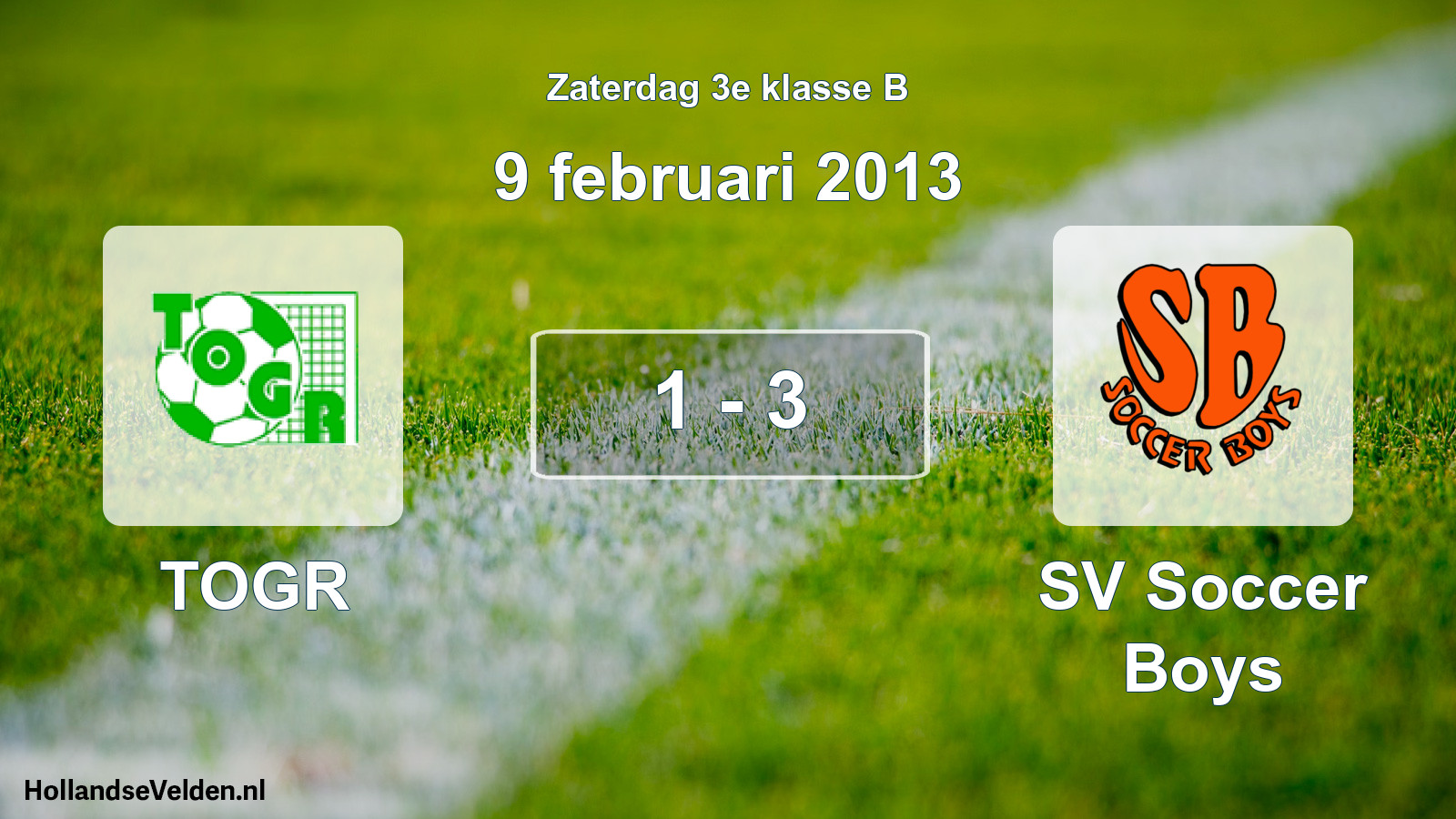 Total number of matches played: TOGR - SV Soccer Boys 1 - 3 (9 February 2013)