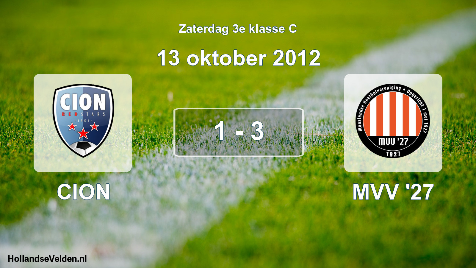Total number of matches played: CION - MVV '27 1 - 3 (13 October 2012)