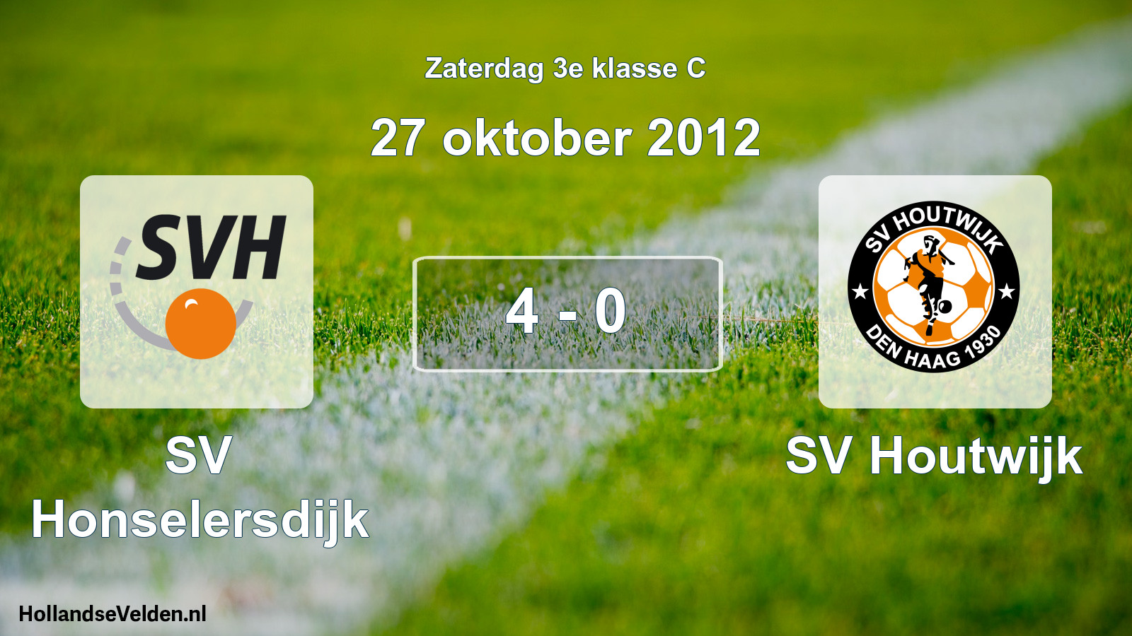 Total number of matches played: SV Honselersdijk - SV Houtwijk 4 - 0 (27 October 2012)