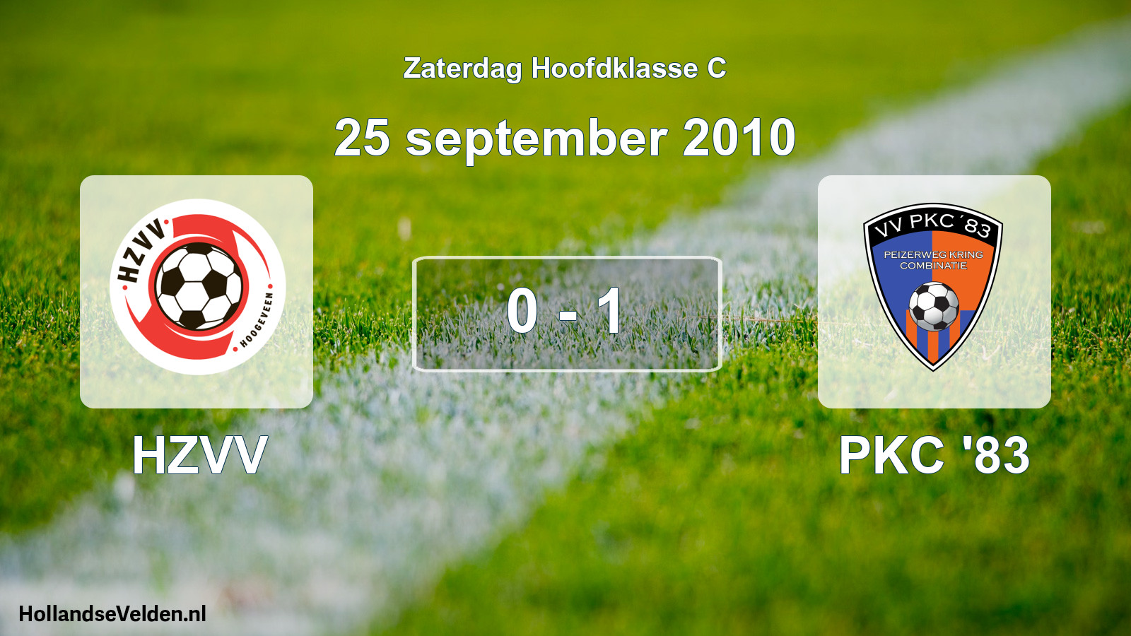 Total number of matches played: HZVV - PKC '83 0 - 1 (25 September 2010)