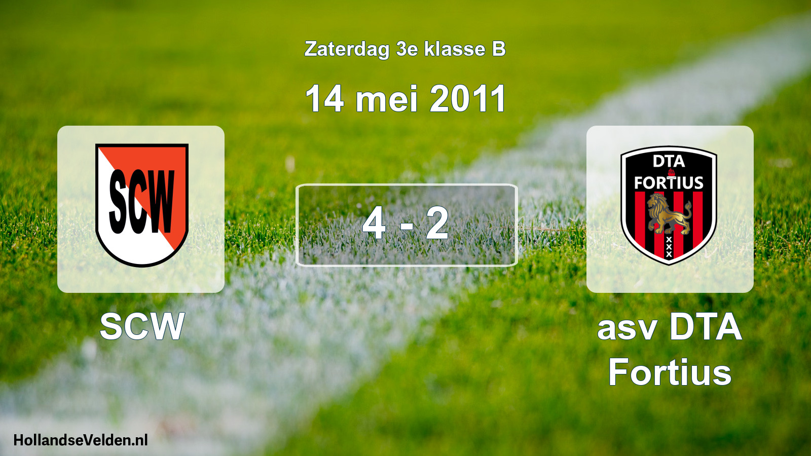 Total number of matches played: SCW - asv DTA Fortius 4 - 2 (14 May 2011)
