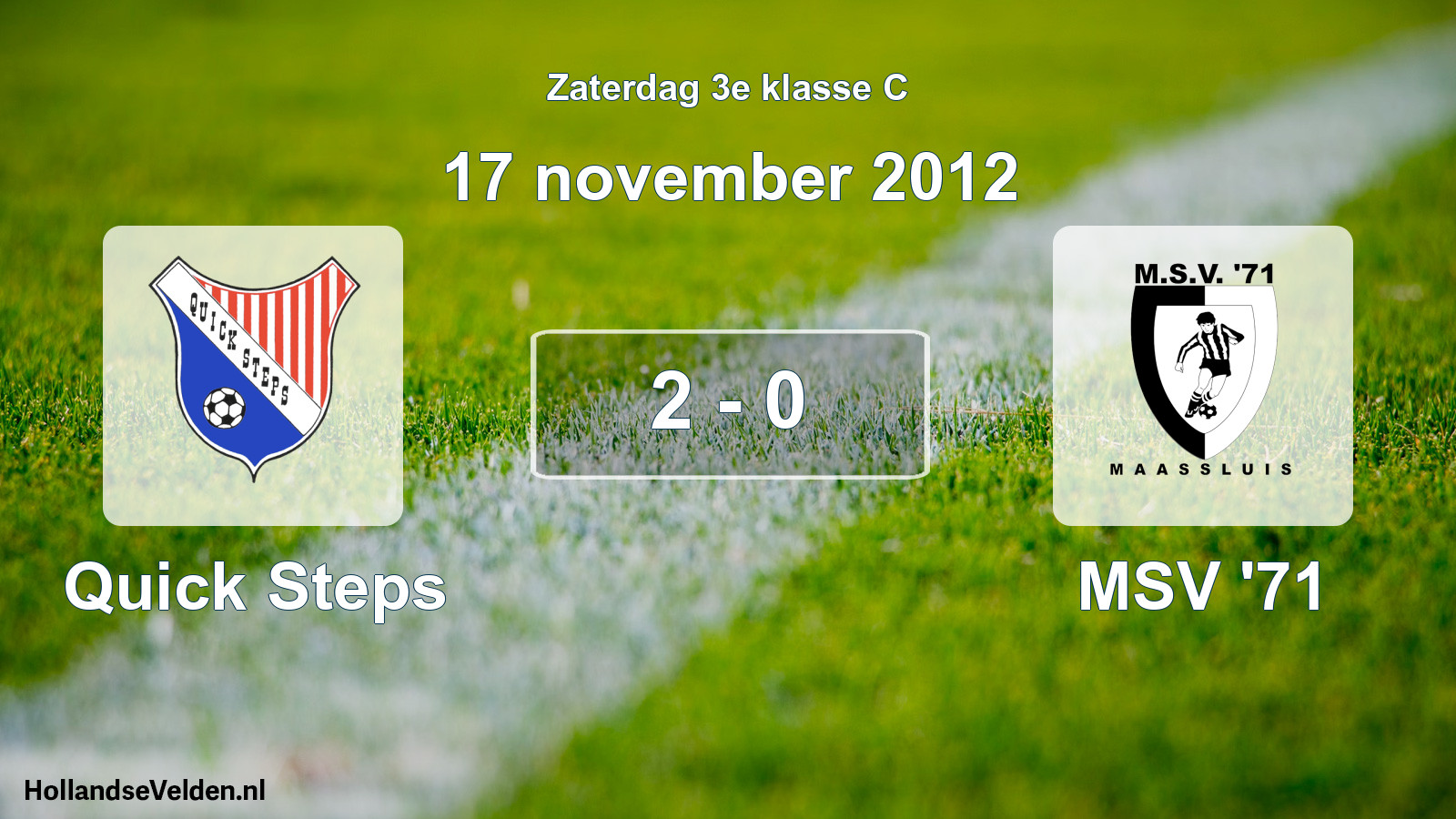 Total number of matches played: Quick Steps - MSV '71 2 - 0 (17 November 2012)