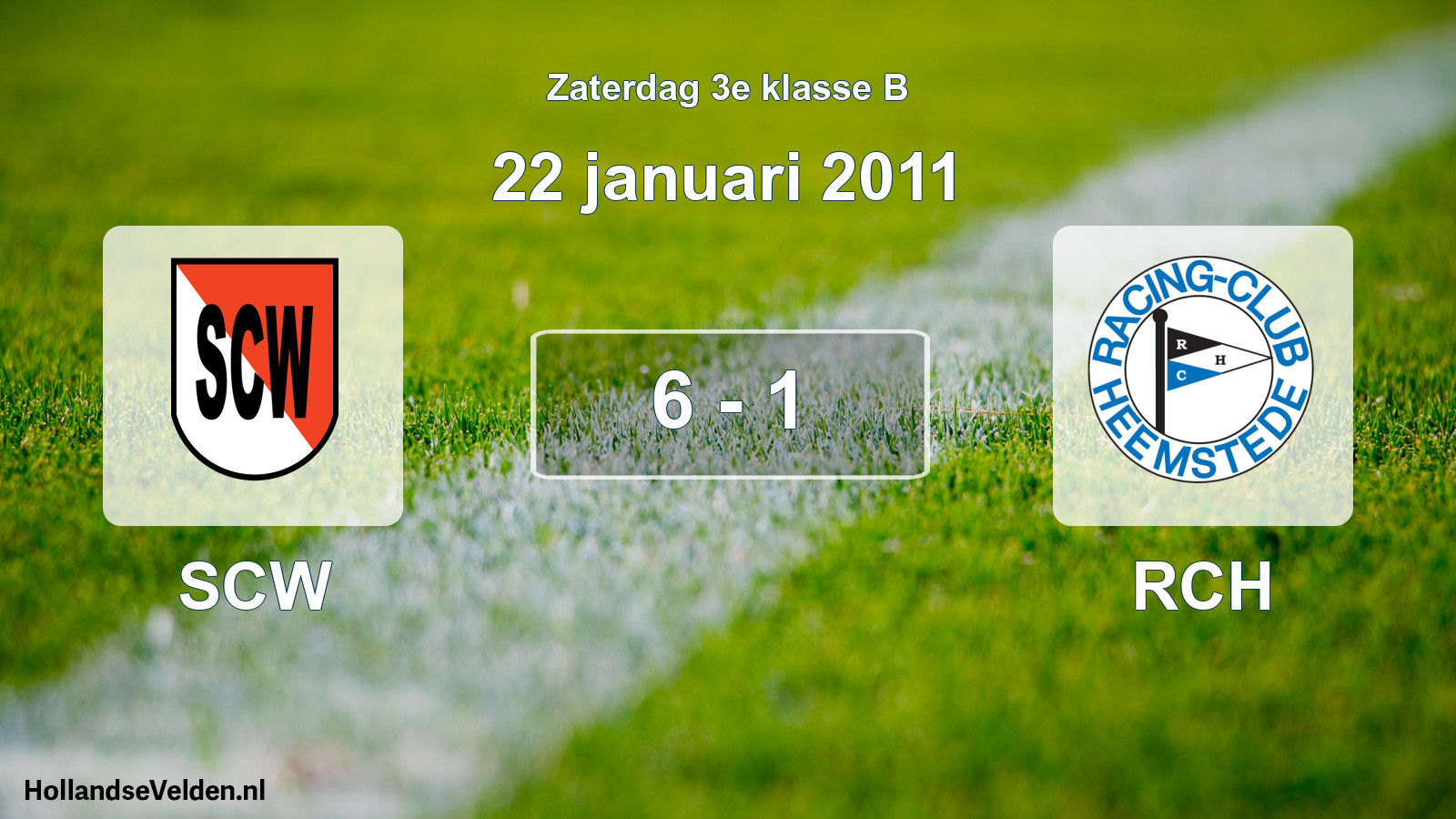 Total number of matches played: SCW - RCH 6 - 1 (22 January 2011)