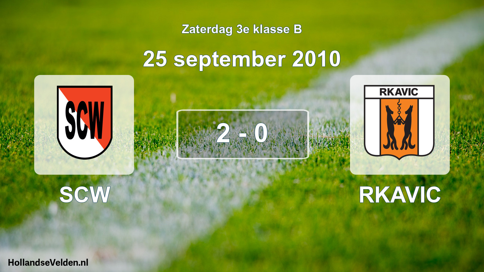 Total number of matches played: SCW - RKAVIC 2 - 0 (25 September 2010)
