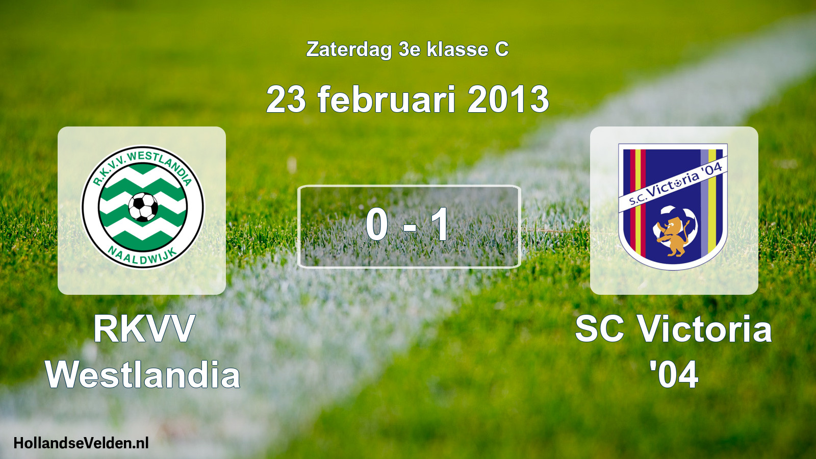 Total number of matches played: RKVV Westlandia - SC Victoria '04 0 - 1 (23 February 2013)