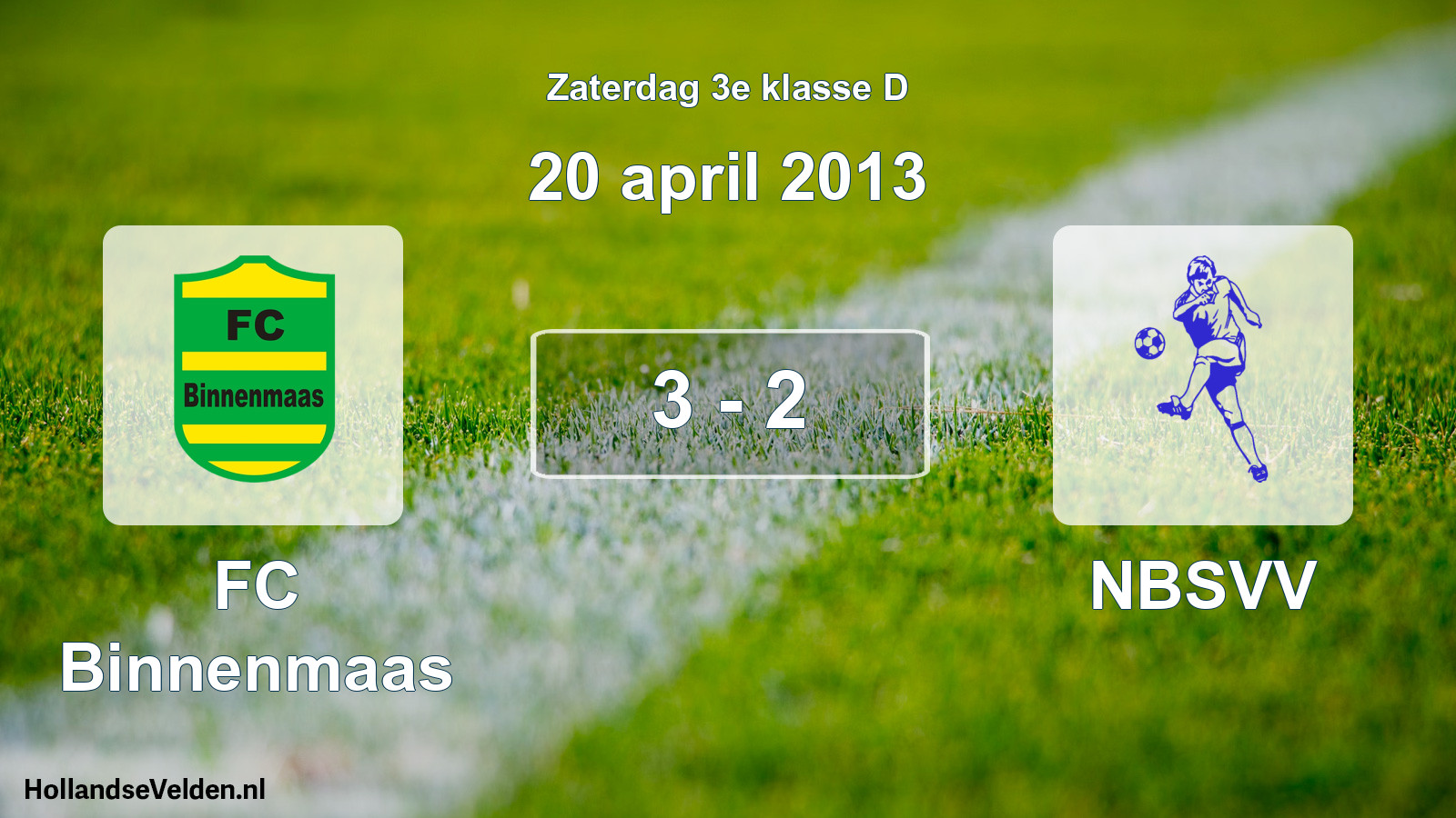 Total number of matches played: FC Binnenmaas - NBSVV 3 - 2 (20 April 2013)
