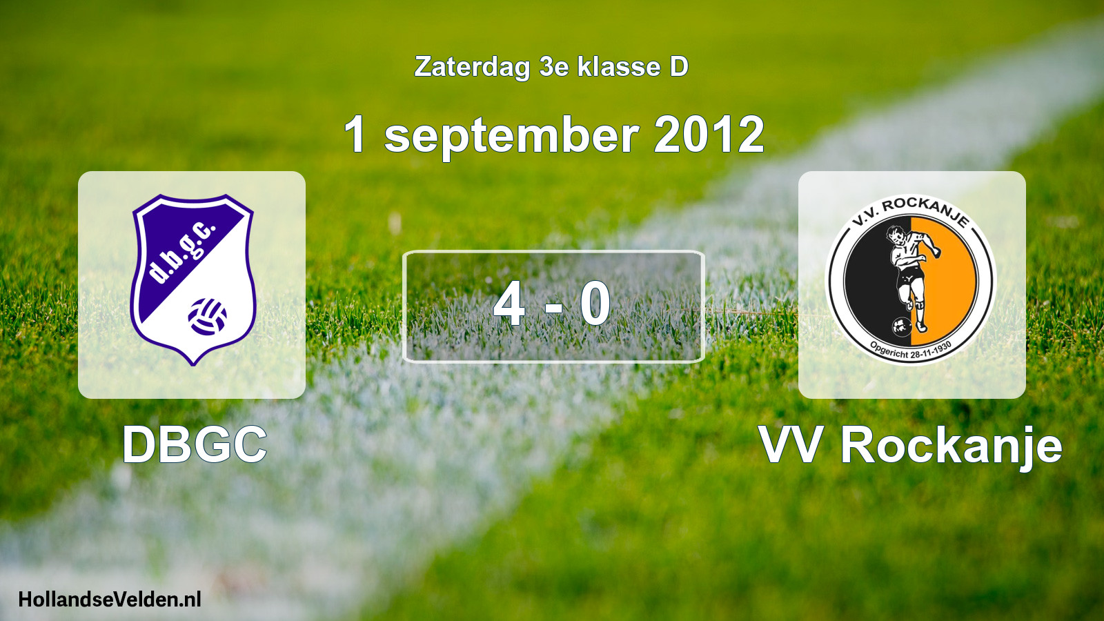 Total number of matches played: DBGC - VV Rockanje 4 - 0 (1 September 2012)